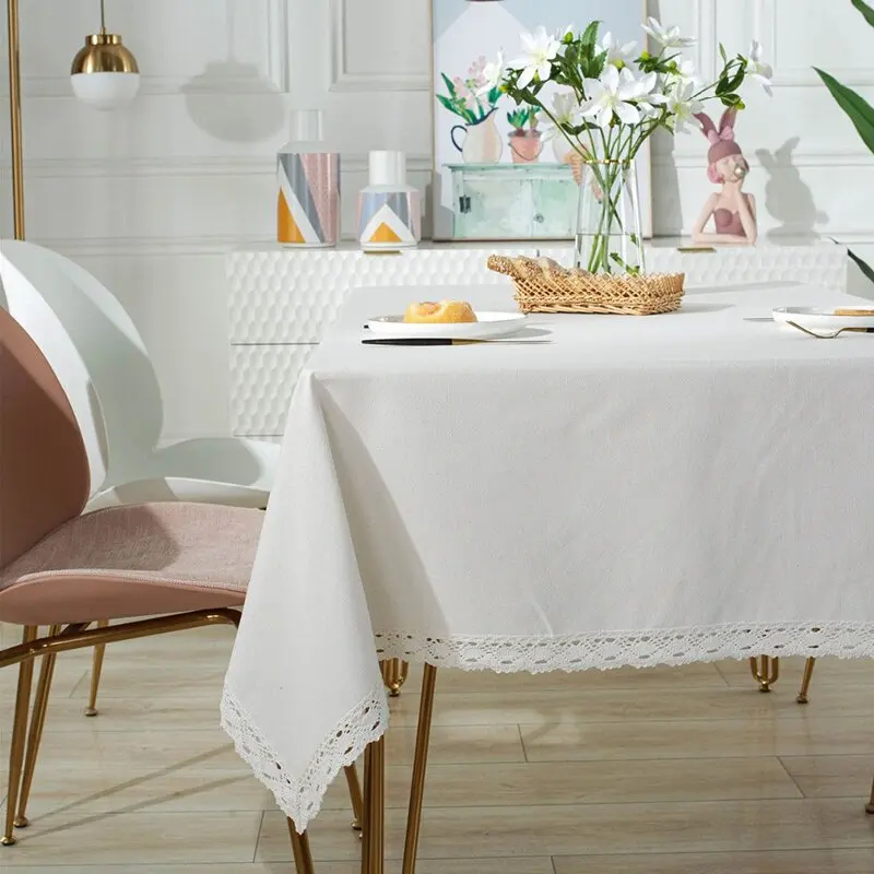 Kitchen Appliances In White - คลาสสิกผ้าปูโต๊ะลูกไม้สีขาวสี่เหลี่ยมผืนผ้าป้องกันฝุ่นตารางสําหรับห้องนั่งเล่นห้องครัวอาหารค่ําปิกนิกโต๊ะตกแต่งบ้าน