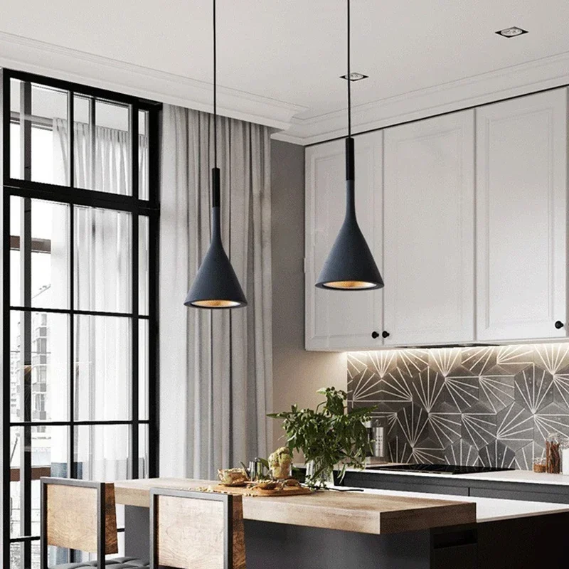 Kitchen Appliances In White - โมเดิร์นไฟ LED จี้แสงสีขาว E27 สําหรับห้องครัวโคมไฟห้องนอนห้องรับประทานอาหารแขวนโคมไฟโคมระย้าบ้าน
