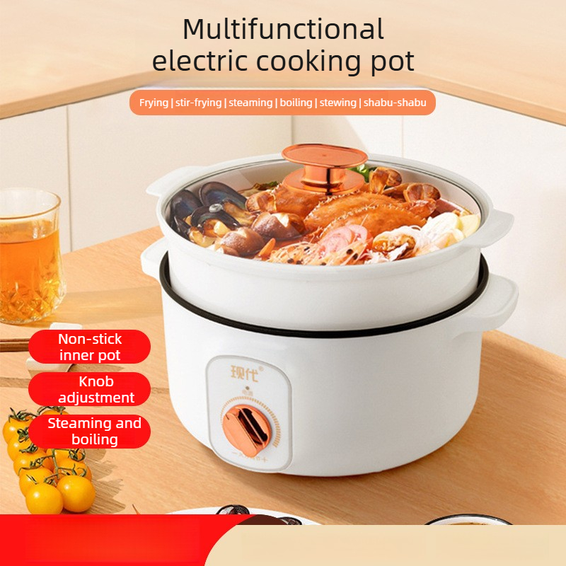 Kitchen Appliances Cooking - หม้อไฟฟ้าอเนกประสงค์ขนาดเล็กแบบพกพาสำหรับนักศึกษาในหอพัก ใช้ทำอาหาร เช่น บะหมี่ ซุป ผัดอาหาร