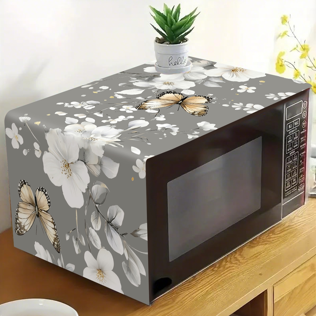 1 ชิ้น ผ้าคลุมกันฝุ่นไมโครเวฟล - Kitchen Appliances In White บทวิจารณ์และราคา