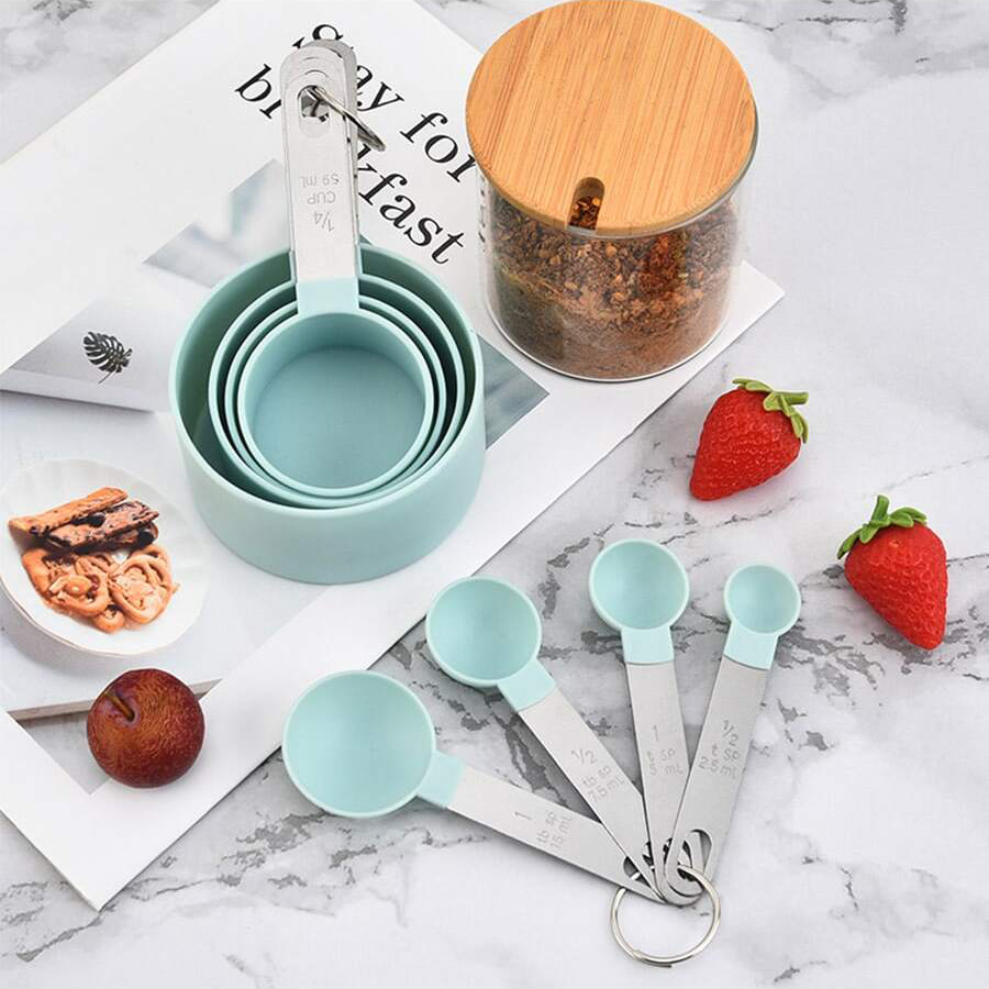 4 ชิ้น/8 ชิ้นถ้วยตวงพลาสติกชุด - Kitchen Appliances Gift บทวิจารณ์และราคา